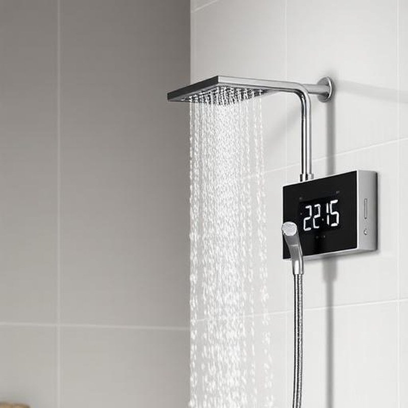 Digital Temperature Display Shower Head - In use