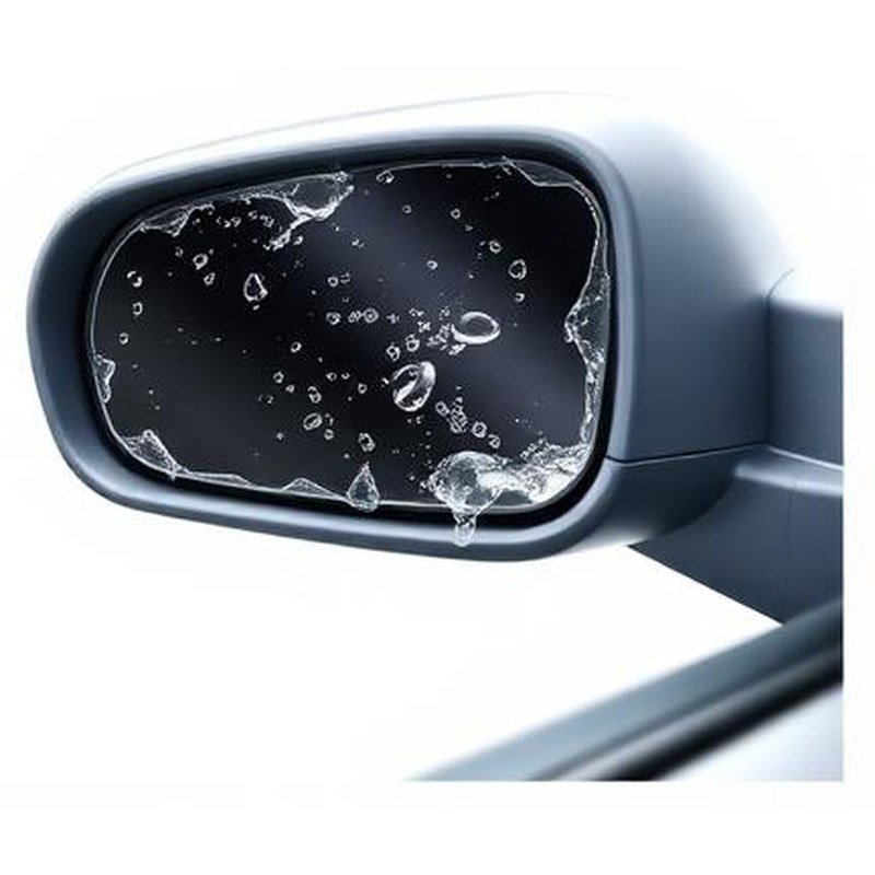 Anti-Fog & Rainproof Rearview Mirror Protective Films - In use